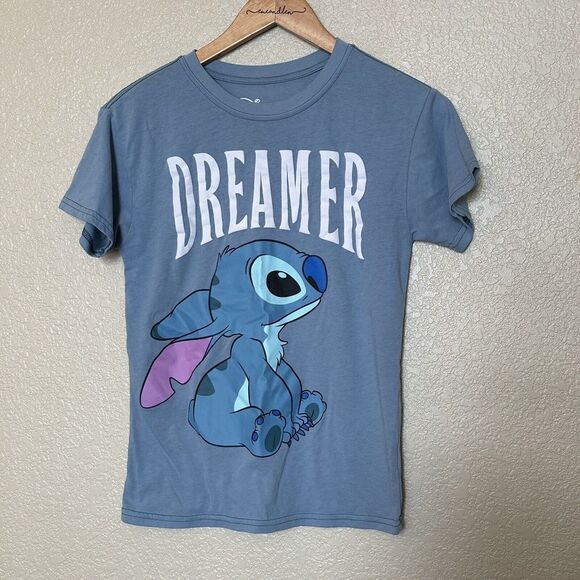 Disney Stitch T-shirt Dreamer Blue Extra Small (1) Lilo Hawaiian Alien Casual - Picture 1 of 3